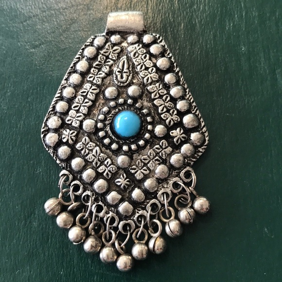 Silver turquoise pendant - Picture 1 of 8